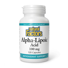 Natural Factors Alpha-Lipoic Acid bottle with 100 mg, 120 capsules