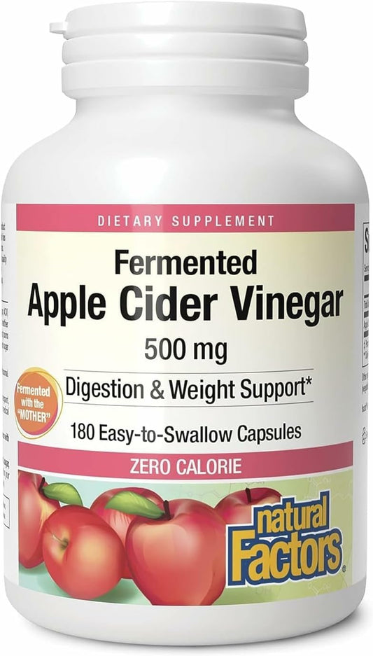 Bottle of Natural Factors Apple Cider Vinegar Capsules