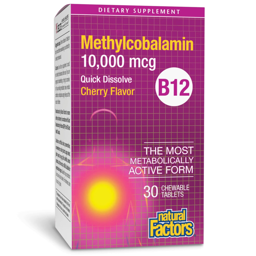 Natural Factors B12 Methylcobalamin Cherry bottle label