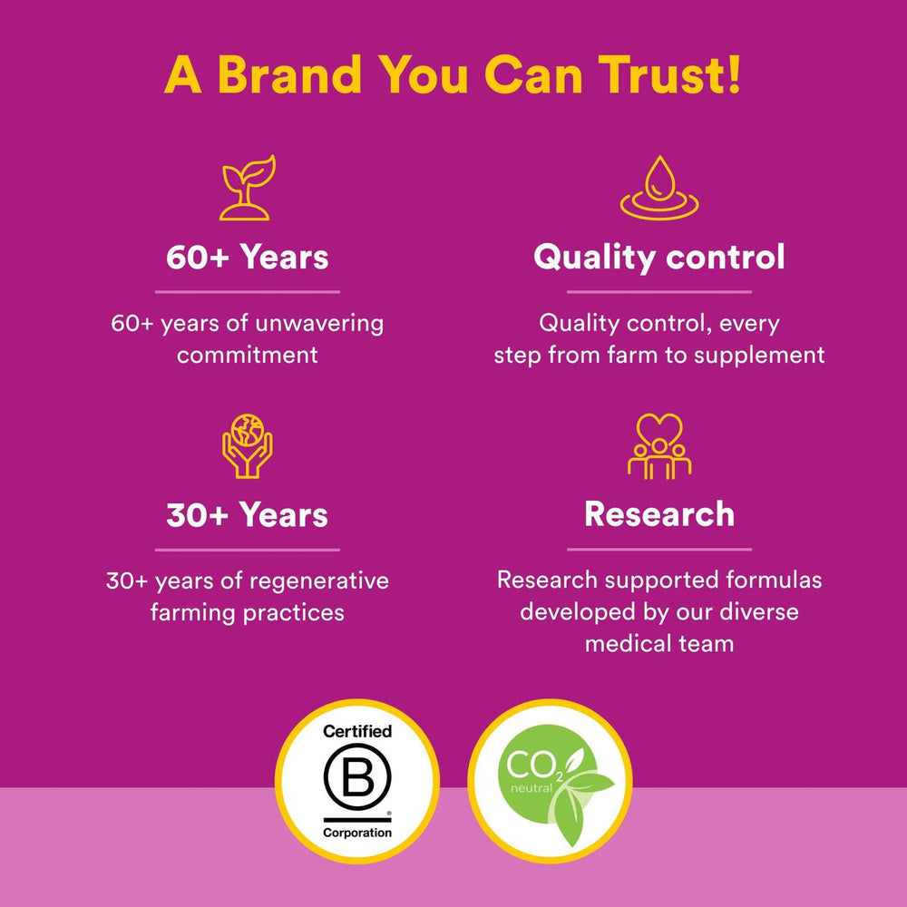 Third-party tested GMO and contaminants badge on packaging