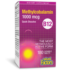 Natural Factors vitamin B12 methylcobalamin 1000 mcg bottle label