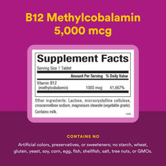 Display of 1000 mcg methylcobalamin dosage on package