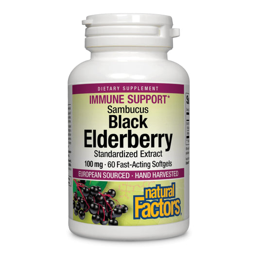 Natural Factors Black Elderberry 100 mg bottle