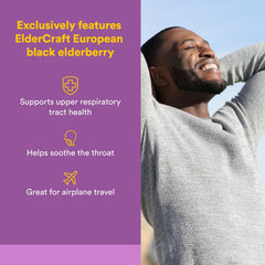 60 fast-acting elderberry softgels close-up