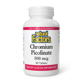 Natural Factors Chromium Picolinate 500 mcg bottle with 90 tablets