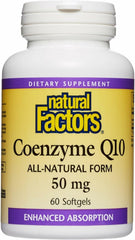 Bottle of Natural Factors CoQ10 50 mg 60 softgels