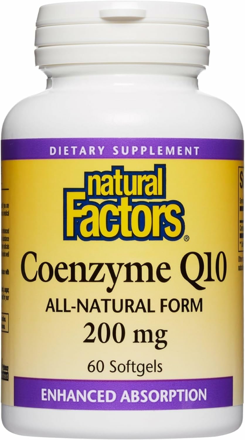 Natural Factors CoQ10 bottle with 60 softgels