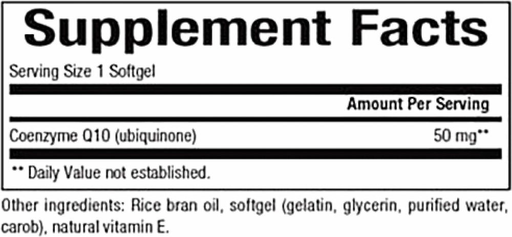 CoQ10 50mg softgels close-up showing glossy capsules