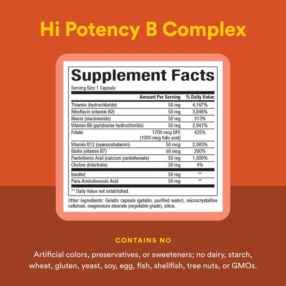 Capsules of Natural Factors Hi Potency B Complex
