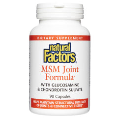 Natural Factors Joint MSM Formula bottle label