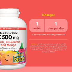 Close-up of passionfruit flavor vitamin C wafer