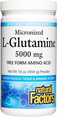 Natural Factors L-Glutamine 5,000 mg micronized powder bottle, 16 oz, 90 servings
