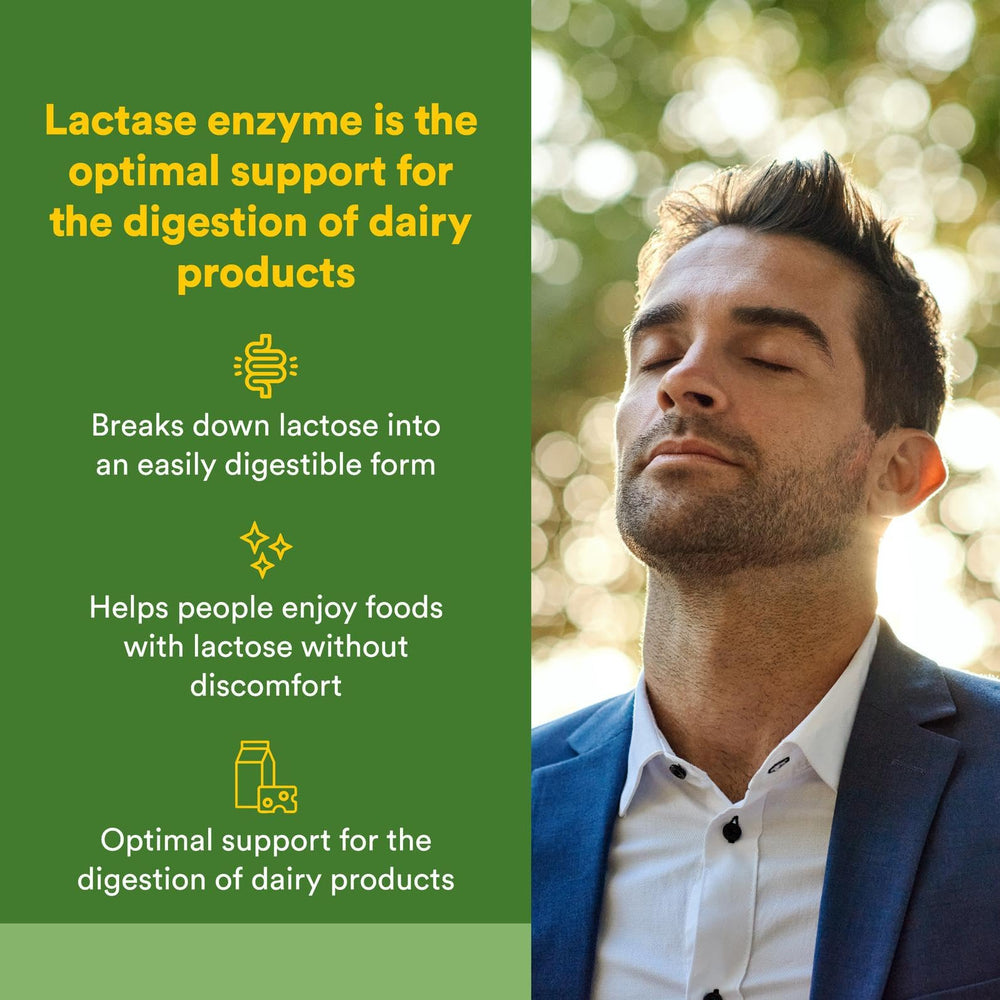 Product label detailing lactose digestion information