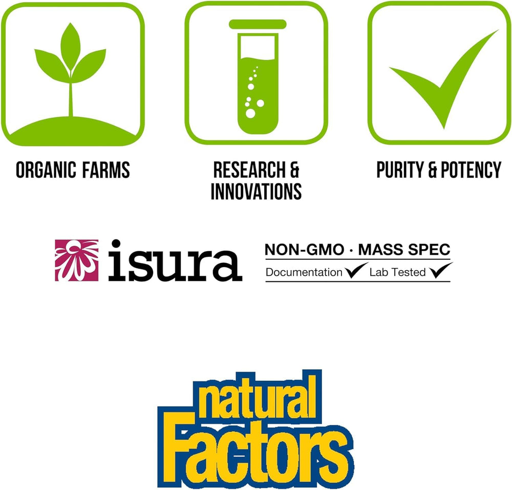 Natural Factors packaging with Whole Earth & Sea branding