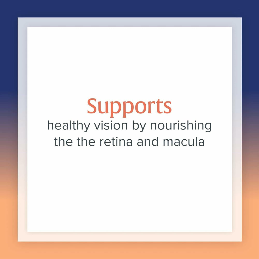 Product packaging highlighting eye health benefits