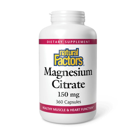 Natural Factors Magnesium Citrate 150 mg bottle label