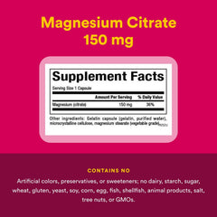 Ingredients panel for Natural Factors Magnesium Citrate 150 mg