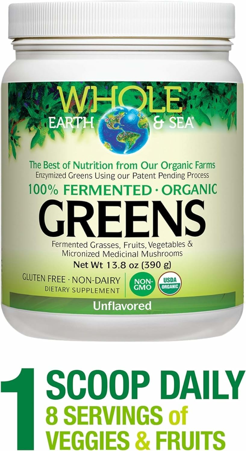 Natural Factors Organic Greens supplement packaging label