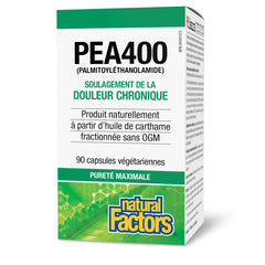Nutrition label showing 400 mg PEA per capsule