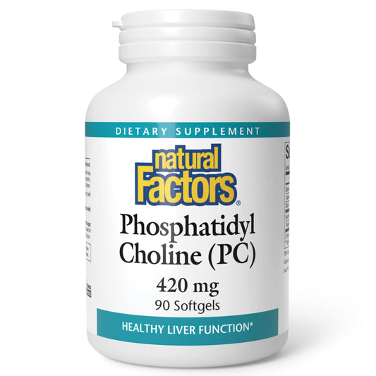 Bottle of Natural Factors Phosphatidylcholine PC 420mg 90 soft gels