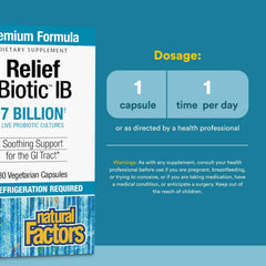 Side view of ReliefBiotic Probiotic bottle