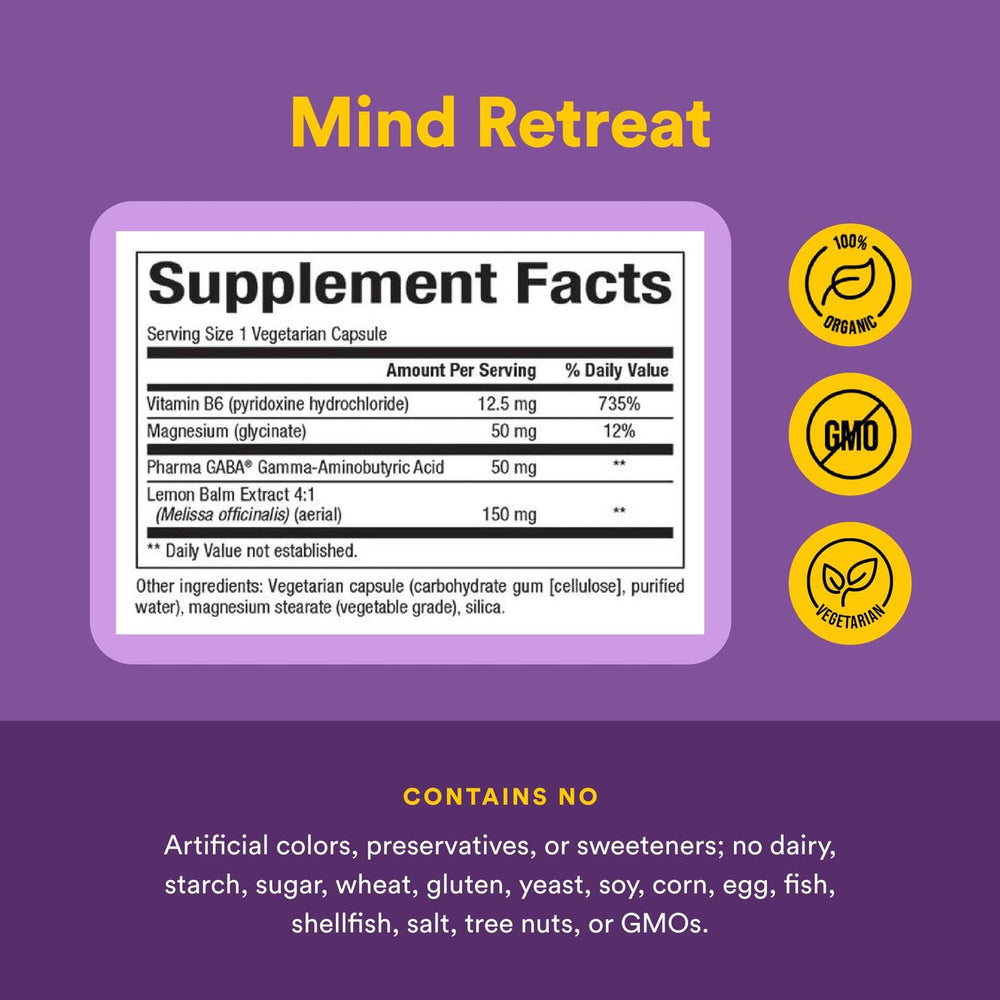 Mind Retreat bottle front label