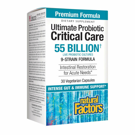 Bottle of Natural Factors Ultimate Probiotic Critical Care with label