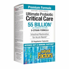 Bottle of Natural Factors Ultimate Probiotic Critical Care with label