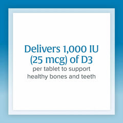 Supplement facts panel for Vitamin D3 1000 IU