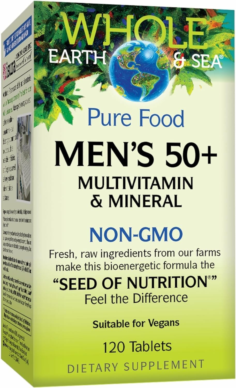 Bottle of Natural Factors Whole Earth & Sea Men's 50+ Multivitamin & Mineral – front view