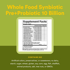 Plant-based probiotic supplement with organic prebiotics