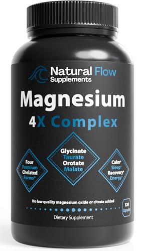 Natural Flow 4X Magnesium bottle with 120 capsules