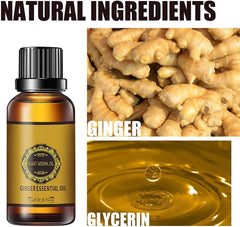Natural ginger essential oil bottle