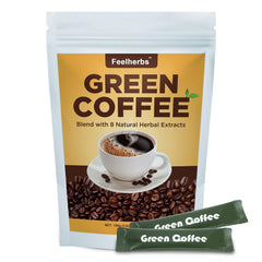 Natural Green Coffee product bottle highlighting metabolism and energy