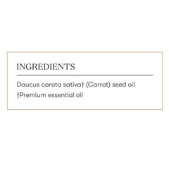 Natural ingredients focus with Carrot Seed Oil complements clean skincare routines.