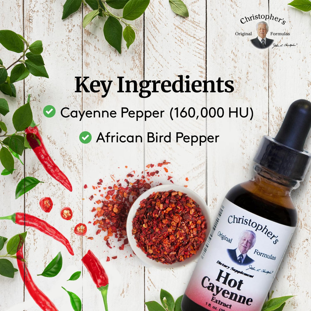 Natural ingredients featuring cayenne pepper for herbal supplement