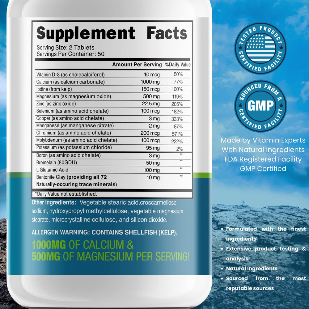 Natural ingredients used in trace minerals supplement
