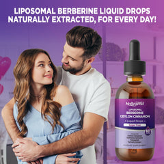 Natural lemon-flavored berberine drops bottle on countertop