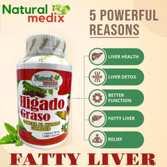 Natural Medix Fatty Liver Herbal Supplement packaging – 100 vegan capsules