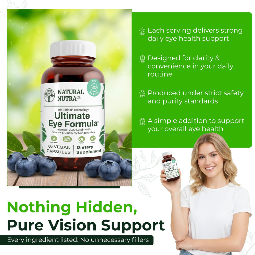 Product packaging for Natural Nutra Eye Health Supplement – 30 capsules