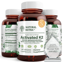 Bottle of Natural Nutra Full Spectrum Vitamin K2 75 mcg, 60 capsules