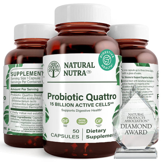Natural Nutra Probiotic Quattro bottle with capsules