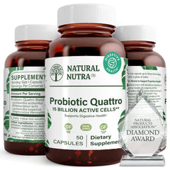 Natural Nutra Probiotic Quattro bottle with capsules