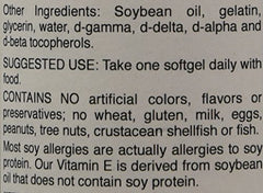 Product packaging of Natural Nutra Vitamin E softgels