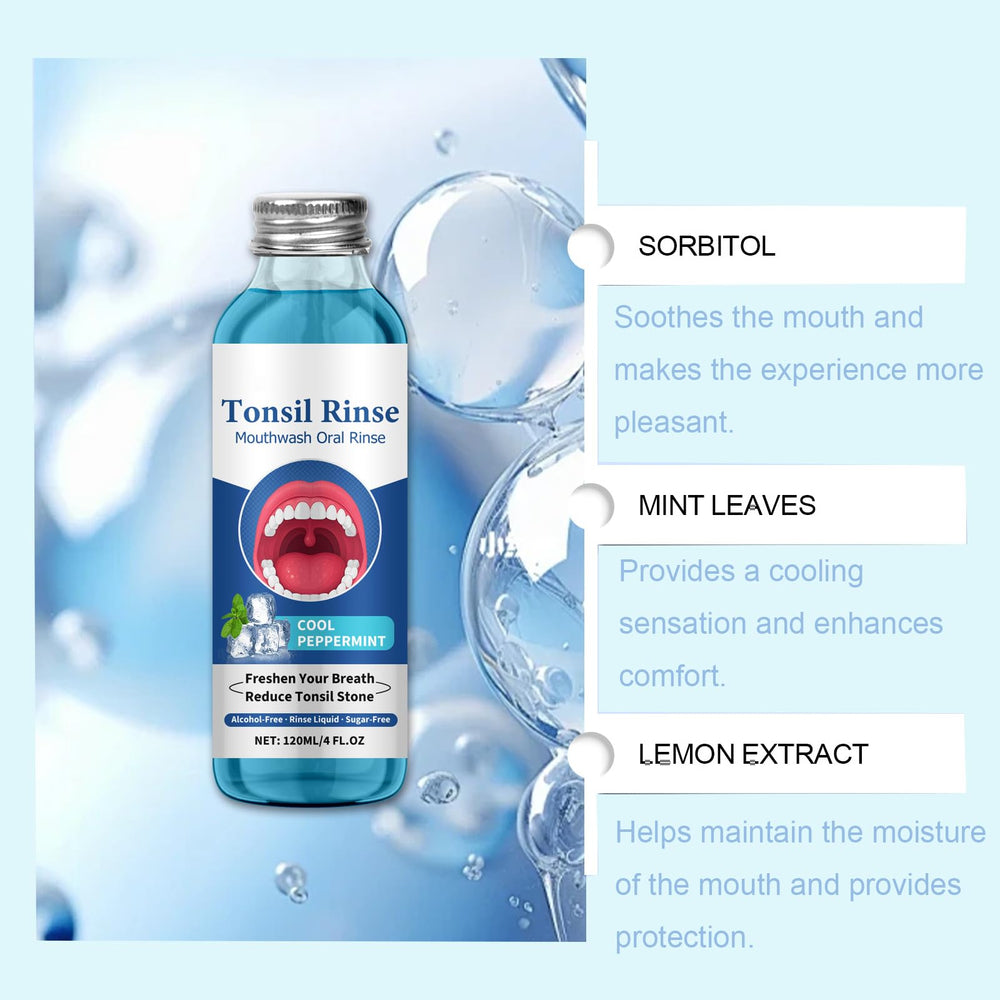 Natural alcohol-free oral rinse bottle