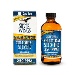 Natural Path Silver Wings Colloidal Silver Liquid in an amber glass bottle with label