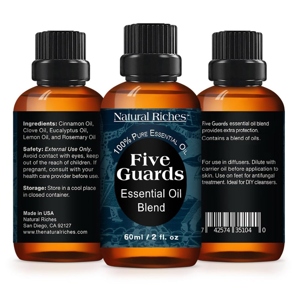 Five Guards blend packaging and 2oz bottle