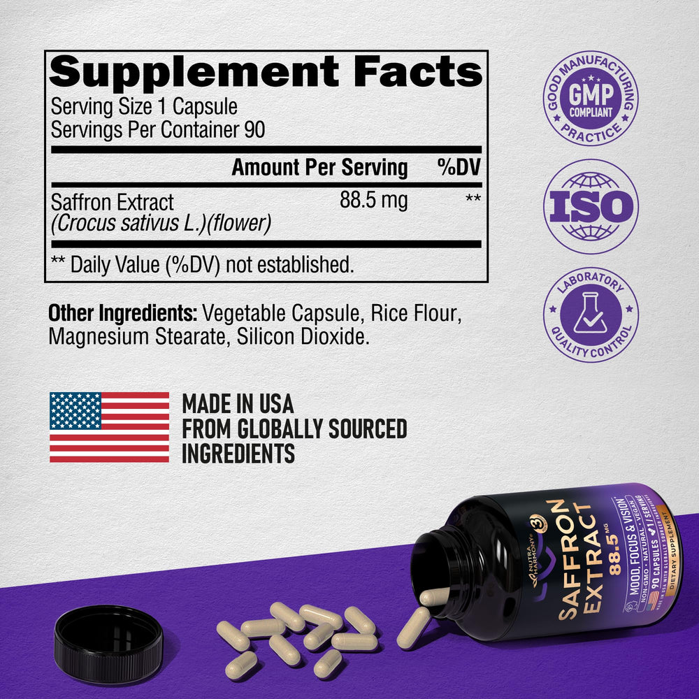 90 capsules arranged to depict a three-month supply