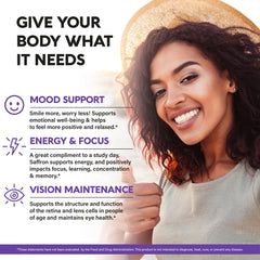 Healthy eye health concept with saffron extract