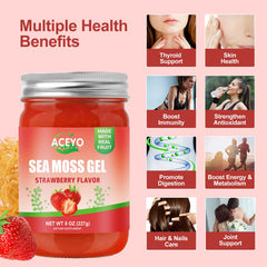 Natural sea moss gel with strawberry flavor